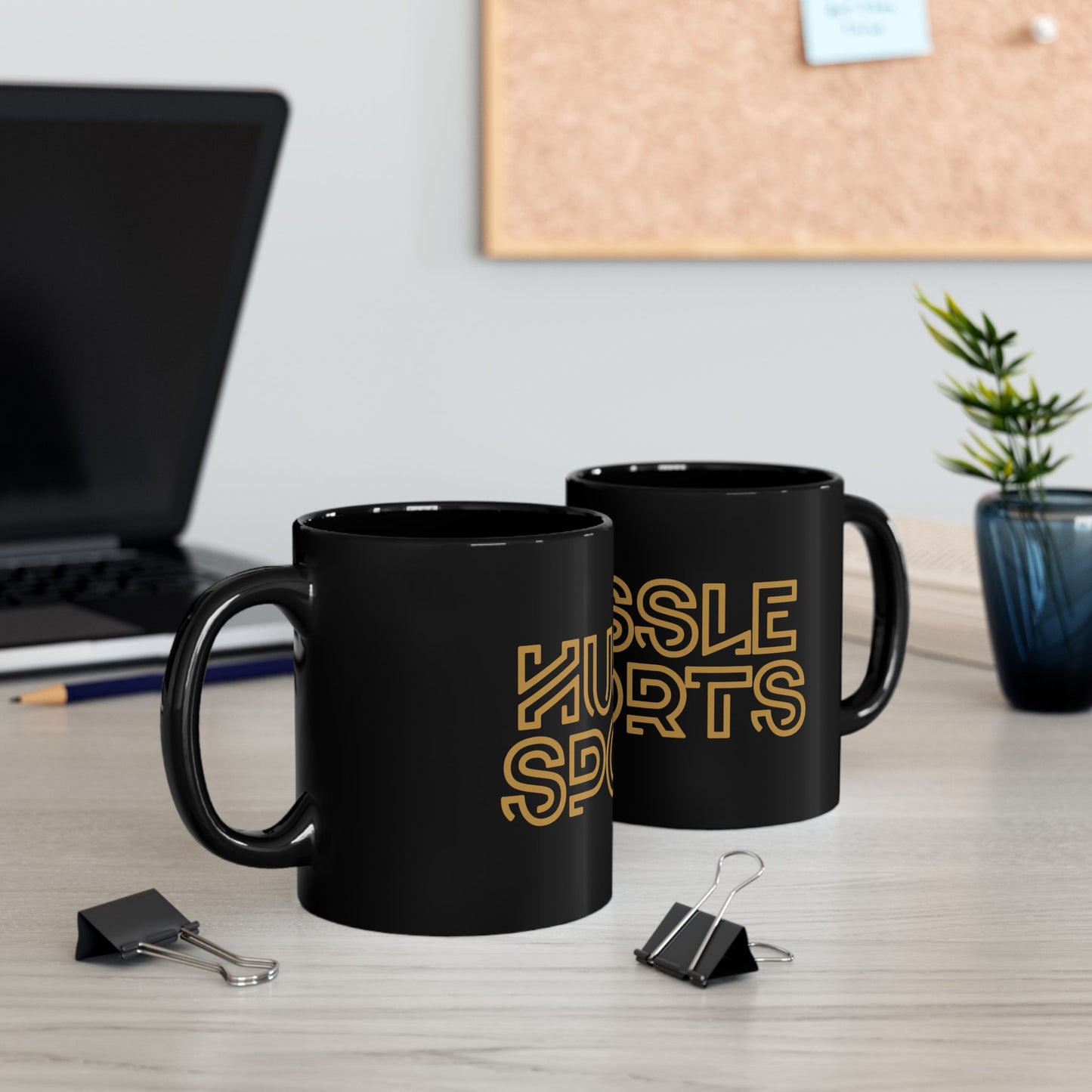 Hussle Logo Black Mug (11oz, 15oz)