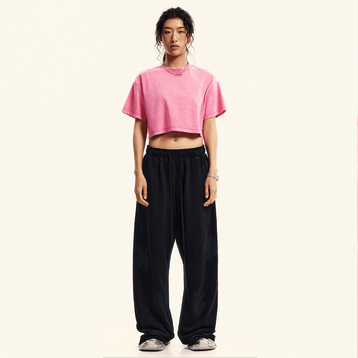 Hussle Varsity Essentials Loose-Fit Cropped Crewneck T-Shirt