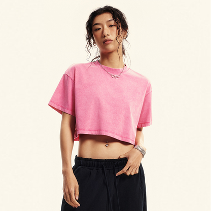 Hussle Varsity Essentials Loose-Fit Cropped Crewneck T-Shirt
