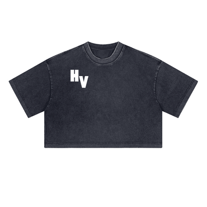 Hussle Varsity Essentials Loose-Fit Cropped Crewneck T-Shirt