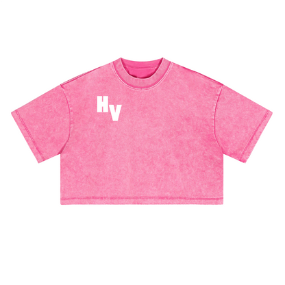 Hussle Varsity Essentials Loose-Fit Cropped Crewneck T-Shirt